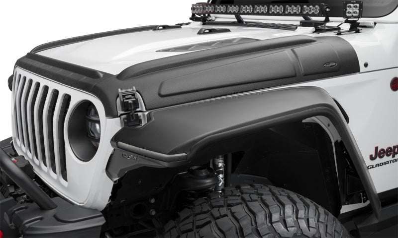 Bushwacker 07-18 Jeep Wrangler JK/JKU Trail Armor Hood Armor (3pc Set) - Tex. Black - Black Ops Auto Works
