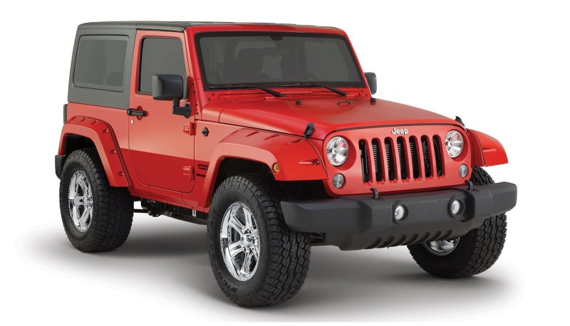 Bushwacker 07-18 Jeep Wrangler Pocket Style Flares 2pc Fits 2-Door Sport Utility Only - Black - Black Ops Auto Works