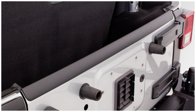 Bushwacker 07-18 Jeep Wrangler Trail Armor Hood and Tailgate Protector Excl Power Dome Hood - Black - Black Ops Auto Works