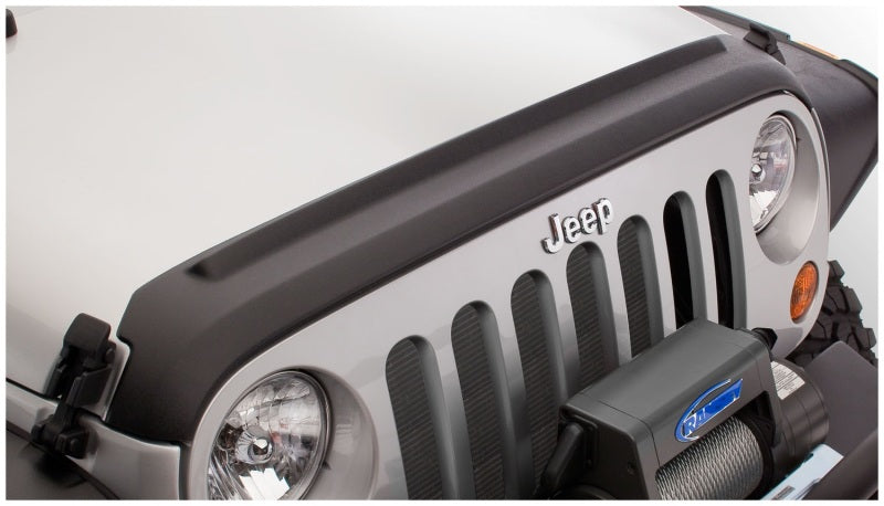 Bushwacker 07-18 Jeep Wrangler Trail Armor Hood and Tailgate Protector Excl Power Dome Hood - Black - Black Ops Auto Works