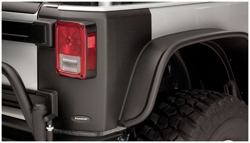 Bushwacker 07-18 Jeep Wrangler Trail Armor Rear Corners - Black - Black Ops Auto Works
