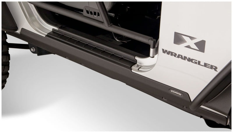 Bushwacker 07-18 Jeep Wrangler Trail Armor Rocker Panel and Sill Plate Cover - Black - Black Ops Auto Works
