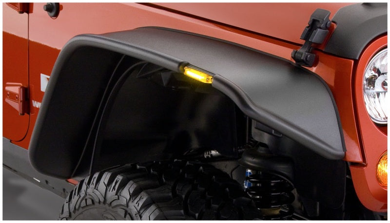 Bushwacker 07-18 Jeep Wrangler Unlimited Flat Style Flares 4pc 4-Door Sport Utility Only - Black - Black Ops Auto Works