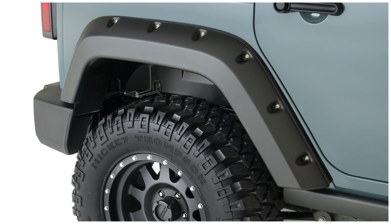 Bushwacker 07-18 Jeep Wrangler Unlimited Pocket Style Flares 2pc 4-Door Sport Utility Only - Black - Black Ops Auto Works