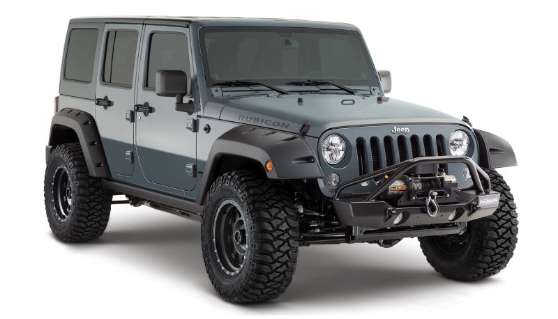 Bushwacker 07-18 Jeep Wrangler Unlimited Pocket Style Flares 2pc 4-Door Sport Utility Only - Black - Black Ops Auto Works