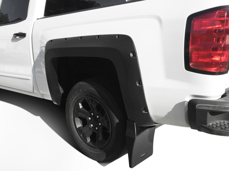 Bushwacker 14-18 Chevrolet Silverado 1500 Trail Armor Rear Mud Flaps (Fits Pocket Style Flares) - Black Ops Auto Works