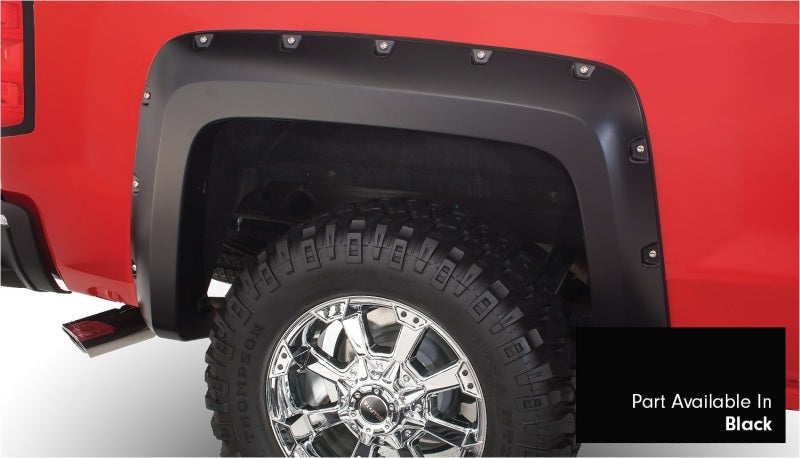 Bushwacker 16-18 Chevy Silverado 1500 Fleetside Pocket Style Flares 4pc 78.8/97.8in Bed - Black - Black Ops Auto Works