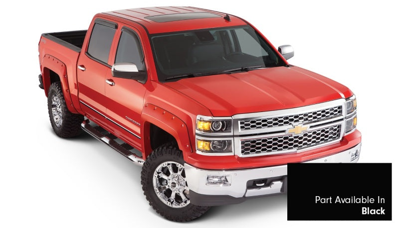 Bushwacker 16-18 Chevy Silverado 1500 Fleetside Pocket Style Flares 4pc 78.8/97.8in Bed - Black - Black Ops Auto Works