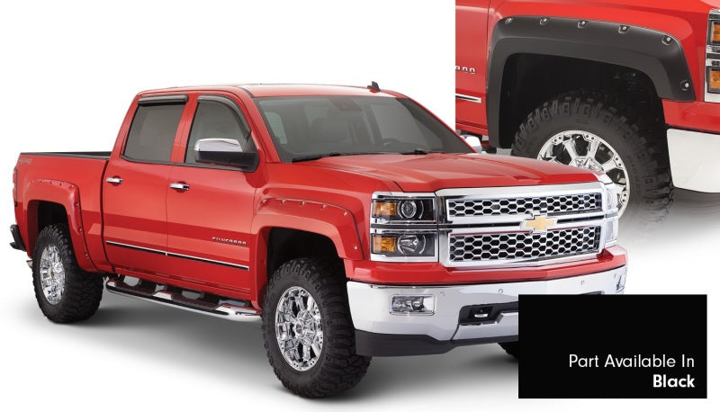 Bushwacker 16-18 Chevy Silverado 1500 Fleetside Pocket Style Flares 4pc 78.8/97.8in Bed - Black - Black Ops Auto Works
