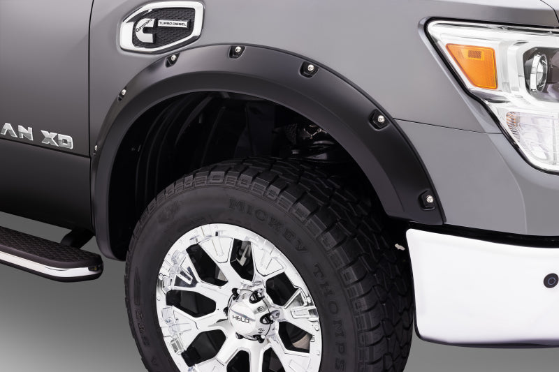 Bushwacker 16-18 Nissan Titan XD Pocket Style Flares 2pc 78.0in Bed - Black - Black Ops Auto Works
