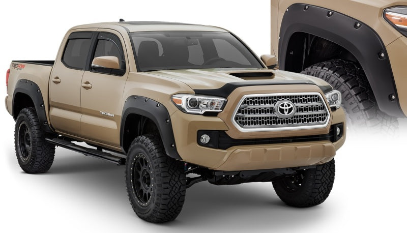 Bushwacker 16-18 Toyota Tacoma Pocket Style Flares 4pc 60.5/73.7in Bed - Black - Black Ops Auto Works