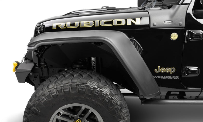 Bushwacker 18-21 Jeep Wrangler JL (2-Door & 4-Door) Flat Style Flares 4pc - Black - Black Ops Auto Works