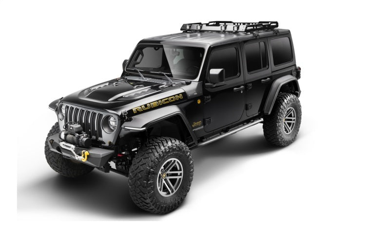 Bushwacker 18-21 Jeep Wrangler JL (2-Door & 4-Door) Flat Style Flares 4pc - Black - Black Ops Auto Works