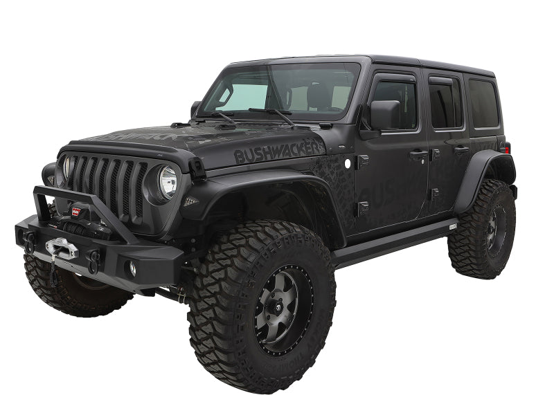 Bushwacker 2018+ Jeep Wrangler (JL) Unlimited Flat Style Flares 4pc - Black - Black Ops Auto Works