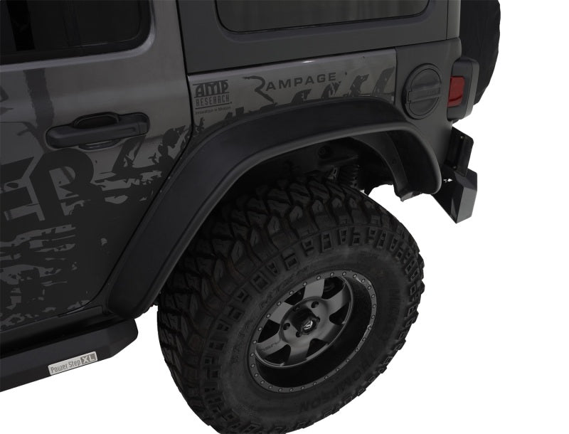 Bushwacker 2018+ Jeep Wrangler (JL) Unlimited Flat Style Flares 4pc - Black - Black Ops Auto Works