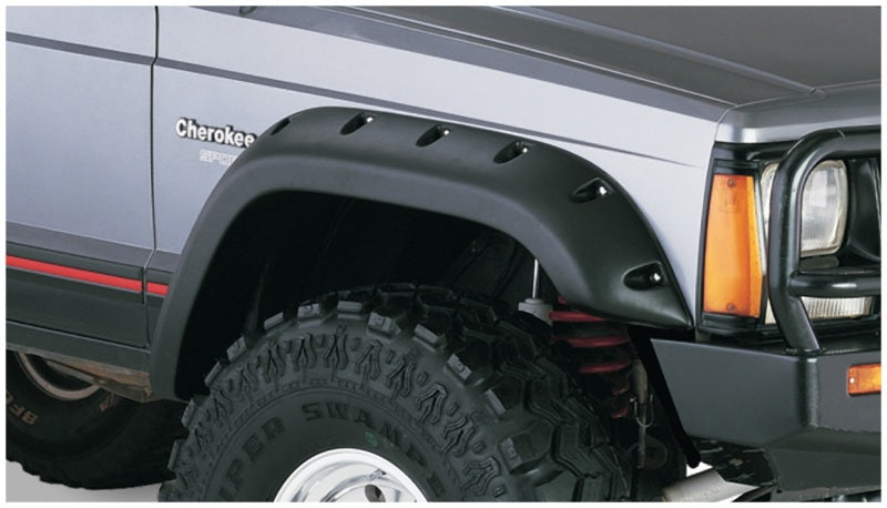 Bushwacker 84-01 Jeep Cherokee Cutout Style Flares 4pc Fits 4-Door Sport Utility Only - Black - Black Ops Auto Works