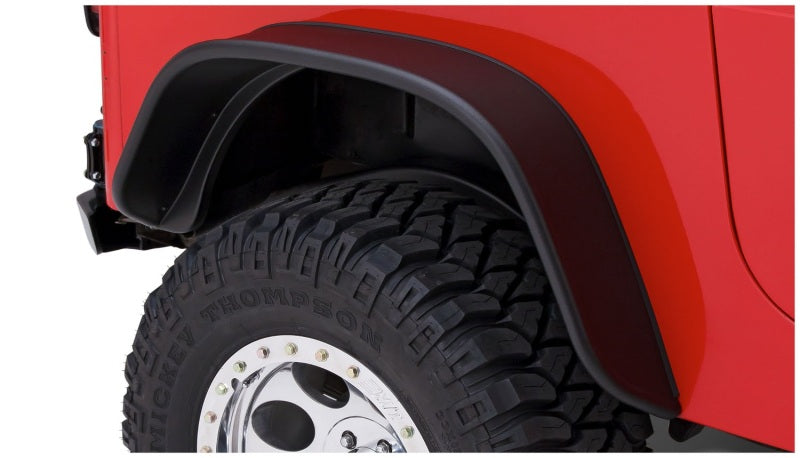 Bushwacker 87-95 Jeep Wrangler Flat Style Flares 4pc Excludes Renegade - Black - Black Ops Auto Works