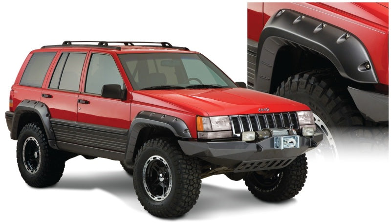 Bushwacker 93-98 Jeep Grand Cherokee Cutout Style Flares 4pc - Black - Black Ops Auto Works
