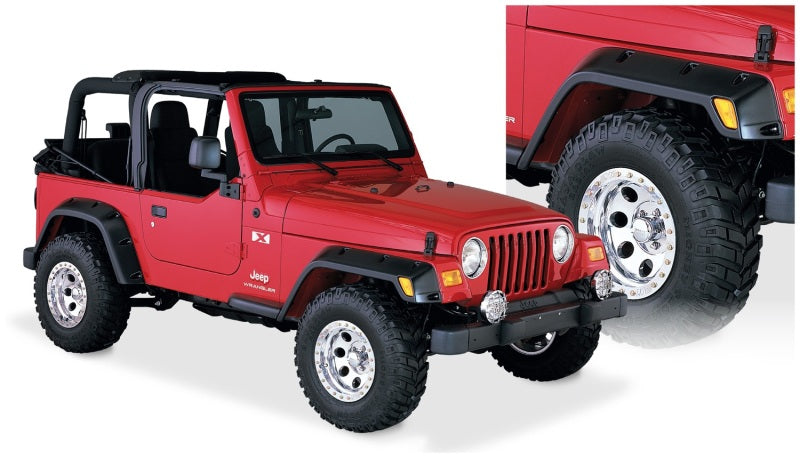 Bushwacker 97-06 Jeep TJ Pocket Style Flares 4pc - Black - Black Ops Auto Works