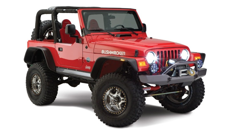 Bushwacker 97-06 Jeep Wrangler Flat Style Flares 4pc - Black - Black Ops Auto Works