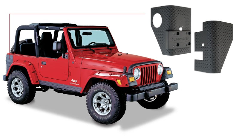 Bushwacker 97-06 Jeep Wrangler Trail Armor Rear Corners - Black - Black Ops Auto Works