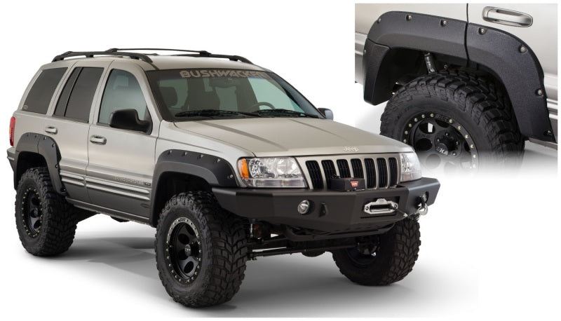 Bushwacker 99-04 Jeep Grand Cherokee Cutout Style Flares 2pc - Black - Black Ops Auto Works
