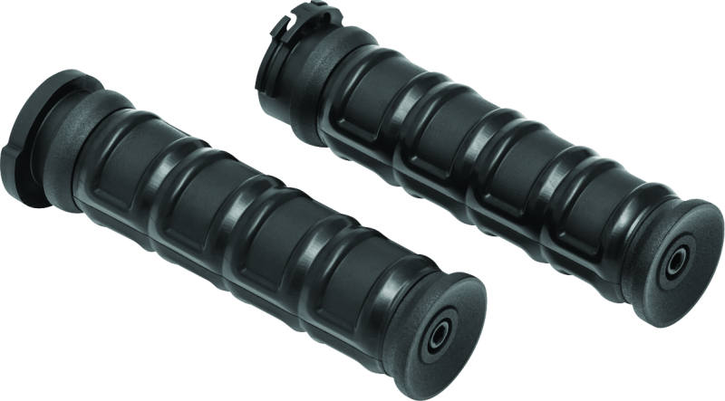 KUR6673-Kuryakyn Dillinger Grips Dual Cable Satin Black-Grips-Kuryakyn