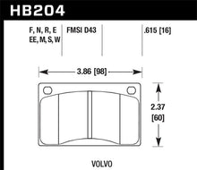 Load image into Gallery viewer, HAWKHB204M.615-Hawk Volvo 142/145/164/240/242/244/245/262/265/1800 Black Race Brake Pads-Brake Pads - Racing-Hawk Performance