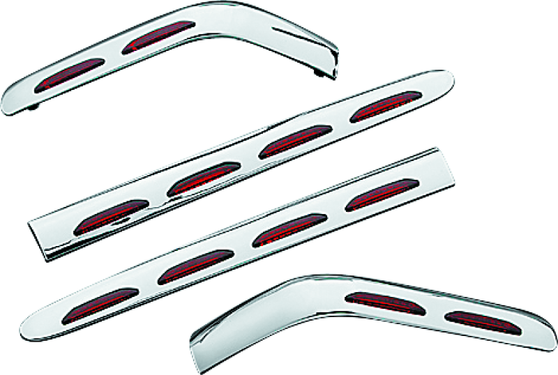 KUR3202-Kuryakyn L.E.D. Saddlebag Molding Set 4 Piece 01-10 GL1800 Chrome-Light Bars & Cubes-Kuryakyn