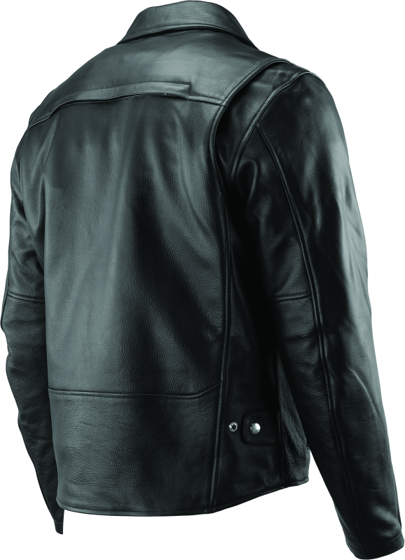 RIV094369-River Road Ironclad Classic Leather Jacket Black - Small-Jackets - Leather-River Road