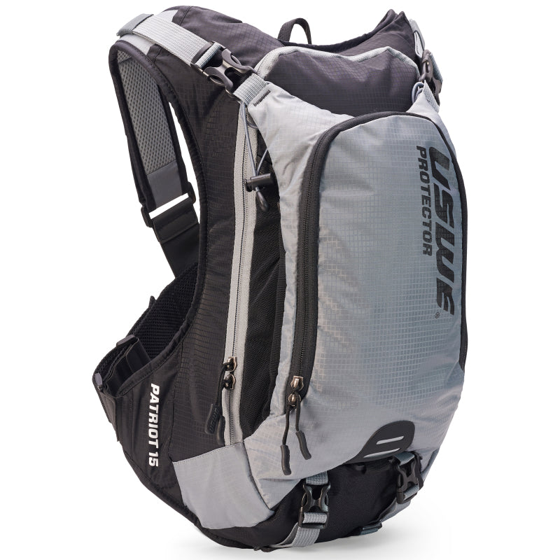 USWE Patriot MTB Protector Pack 15L - Grey/Black-Bags - Backpacks-USWE