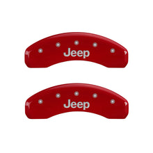 Load image into Gallery viewer, MGP42007SJEPRD-MGP 4 Caliper Covers Engraved Front &amp; Rear JEEP Red finish silver ch-Caliper Covers-MGP