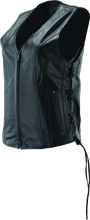 Load image into Gallery viewer, RIV094444-River Road Sapphire Leather Vest Black Womens - Small-Vests-River Road