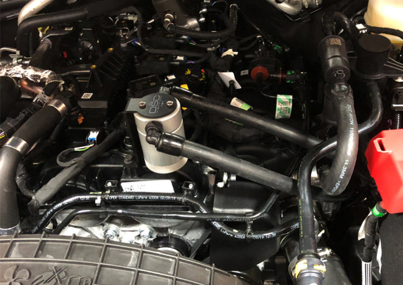 J&L 2019-2023 Ford Ranger 2.3L Driver Side Oil Separator 3.0 - Clear Anodized-Oil Separators-J&L