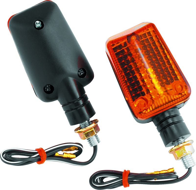 BKM268038-BikeMaster Universal Ministalk Marker Light - Black/Amber-Sidemarkers & Indicators-Bike Master