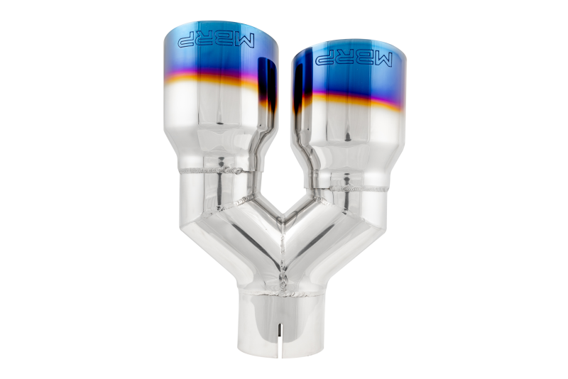 MBRPT5171BE-MBRP Burnt End Tip 2.5 ID, Dual 3.5 OD Out, 9.5 length, Single wall 304 Stainless Steel-Tail Pipes-MBRP