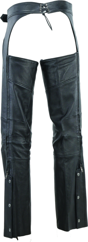 RIV094440-River Road Longhaul Leather Chaps Black - Large-Pants-River Road