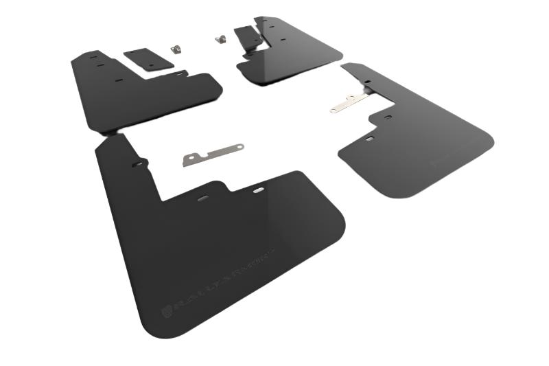 RALMF96-URXT-BLK-MBK-Rally Armor 2021-25 Ford Mach-E Rally Edition Black UR Mud Flap Metallic Black Logo-Mud Flaps-Rally Armor