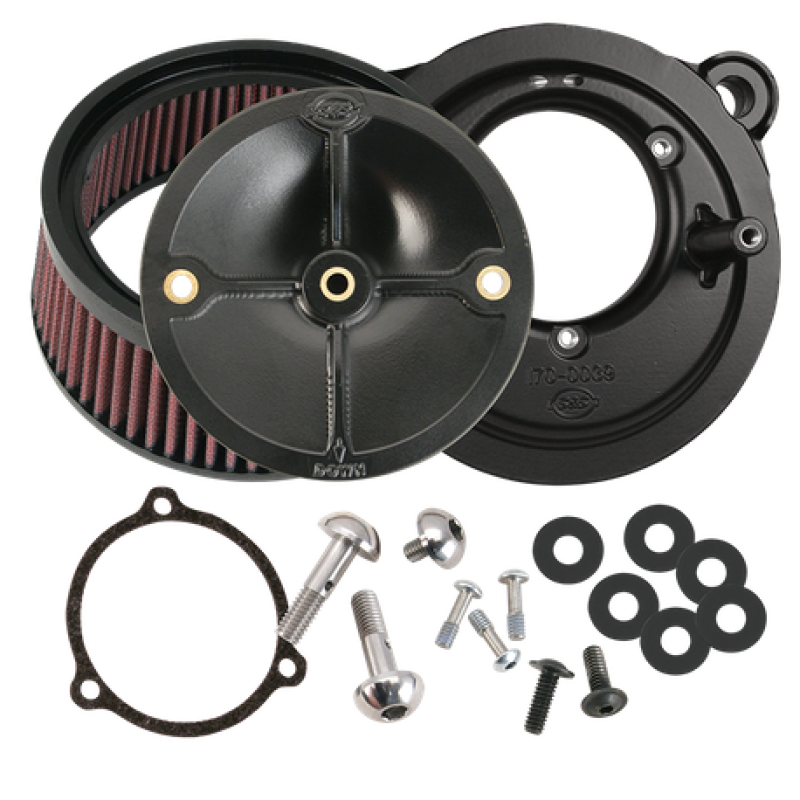 S&S Cycle 2008+ BT w/ S&S 58mm Throttle Body Stealth Air Cleaner Kit w/o Cover-Air Intake Components-S&S Cycle