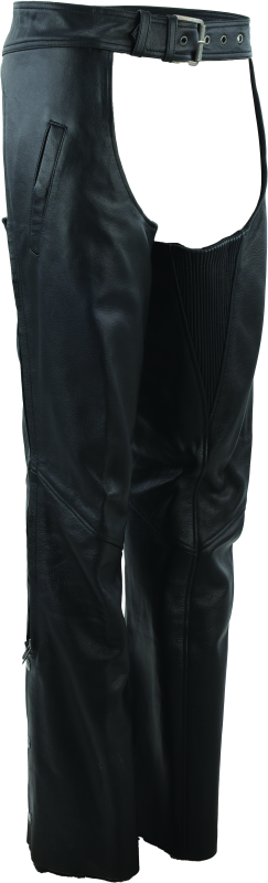 RIV094425-River Road Plains Leather Chaps Black Womens - Small-Pants-River Road