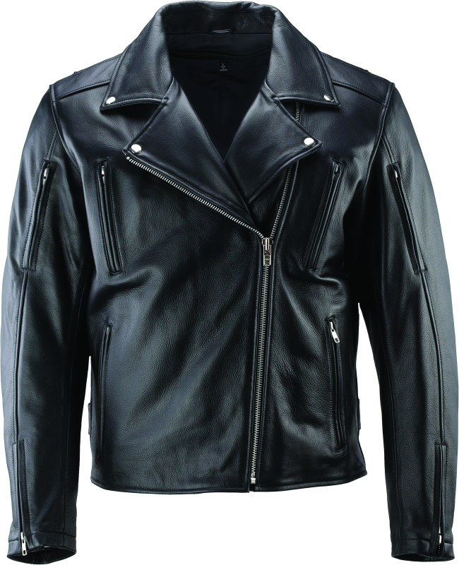 RIV094371-River Road Ironclad Classic Leather Jacket Black - Large-Jackets - Leather-River Road
