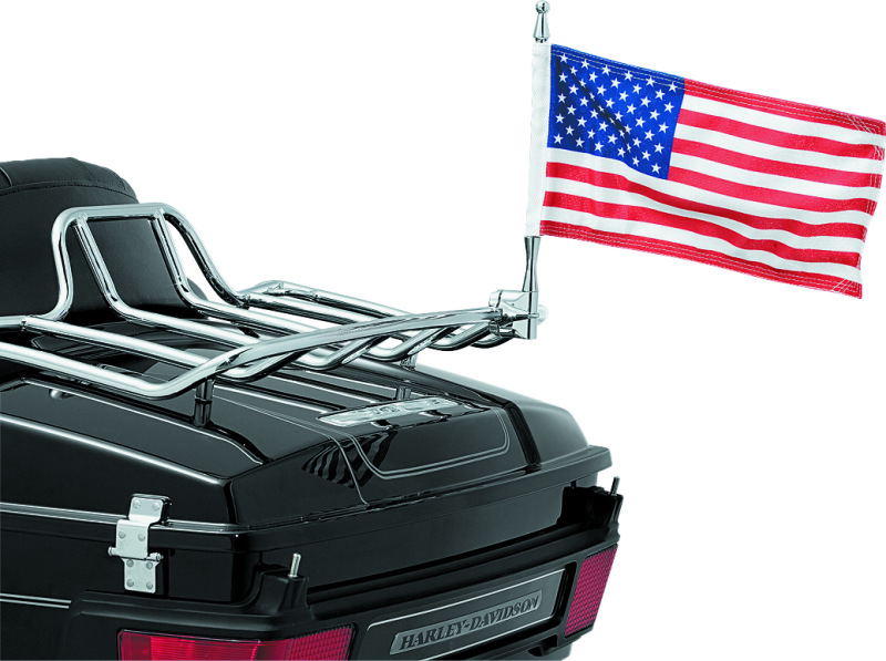 KUR4254-Kuryakyn Flag With Universal 1/2inch Vertical Mount Chrome-Stickers/Decals/Banners-Kuryakyn
