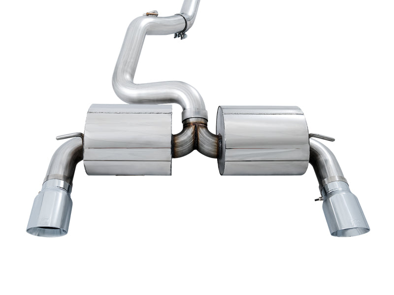AWE3015-32088-AWE Tuning Ford Focus RS Touring Edition Cat-back Exhaust- Non-Resonated - Chrome Silver Tips-Catback-AWE Tuning