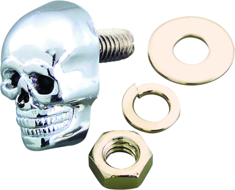 BKC491374-Bikers Choice Chrome Skull Kromets 5/8 Long 1/4-20 Stud Ea-Hardware Kits - Other-Bikers Choice