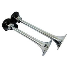 Load image into Gallery viewer, KLE401-Kleinn Chrome Roof Mount Dual Horn/ 13.5In/11.5In - Chrome-Plated Spun Copper-Horns-Kleinn Air Horns