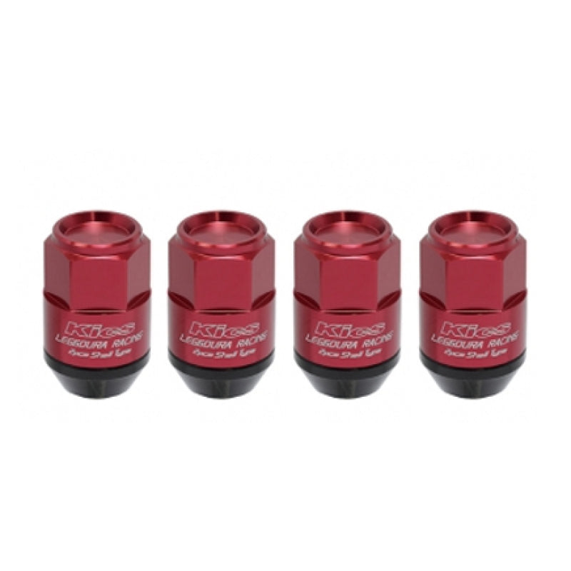 PJKWCL3513R-Project Kics Leggdura Racing Shell Type Lug Nut 35Mm Closed-End Look 16 Pcs + 4 Locks 12X1.25 Red-Lug Nuts-Project Kics