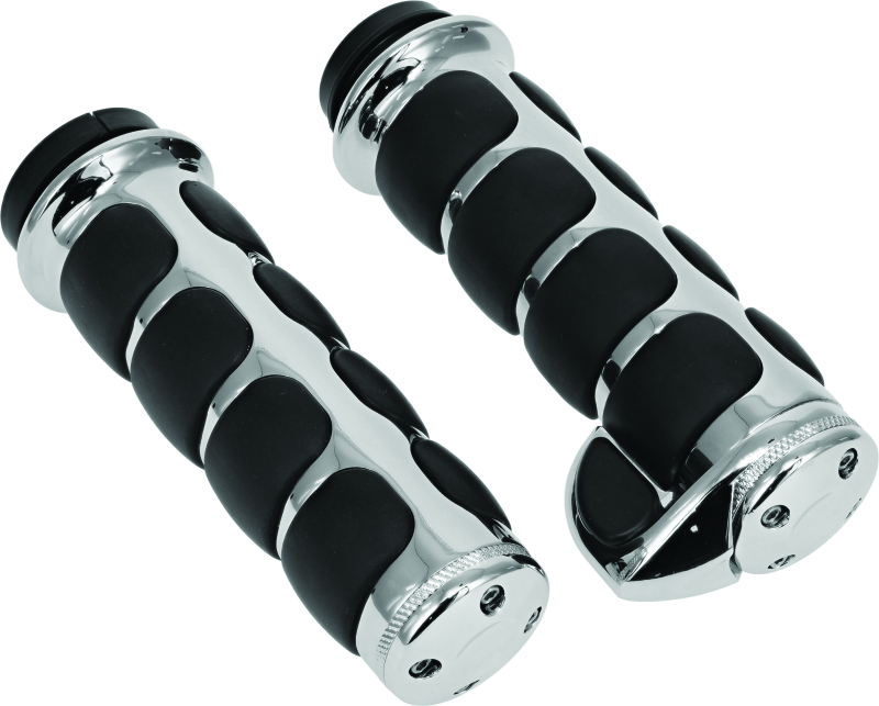 KUR6228-Kuryakyn Premium ISO Grips With Throttle Boss Throttle-By-Wire Chrome-Grips-Kuryakyn