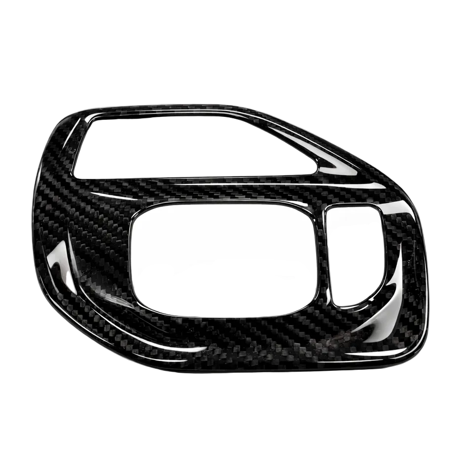 Carbon fiber drive selector cover for RAM 1500/TRX full view