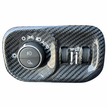 Load image into Gallery viewer, Carbon fiber headlight control bezel cover for RAM 1500/TRX full view