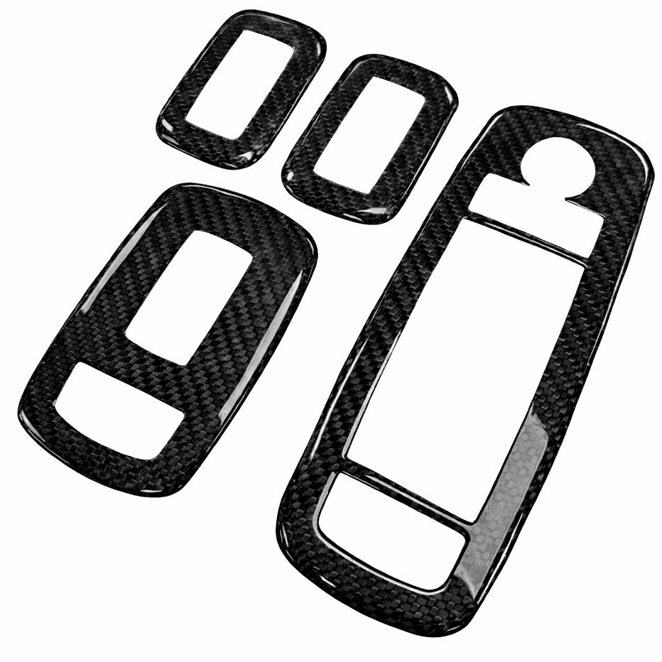 Carbon fiber window switch control covers for RAM 1500/TRX full set